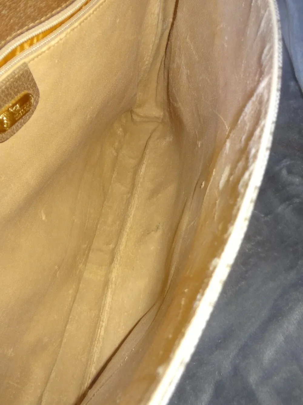 Vintage Brown Gucci Monogram w Leather Trim Laptop Bag Portfolio Documents
